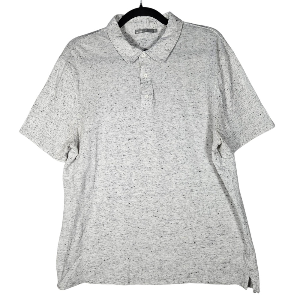 Vince Polo Men's sz XL Grey Heather Performance Preppy Short Sleeve Stretch Golf